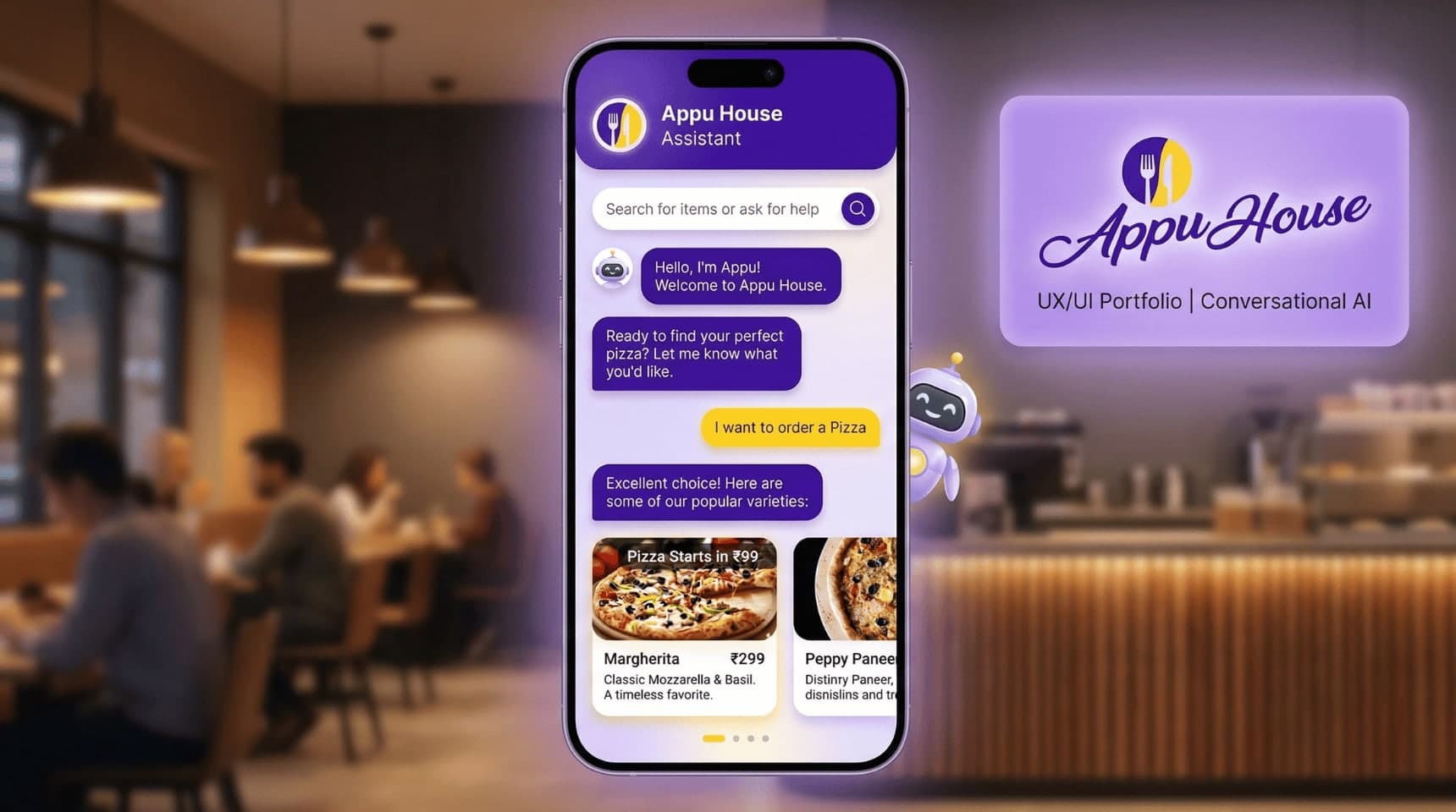 Appu House Chatbot - Conversational Food Ordering Experience - UX design case study