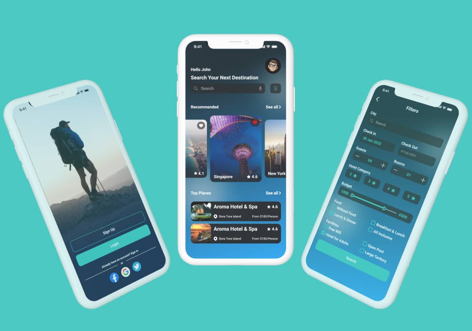 TravelMate - Mobile Travel Booking App UI Design - UI/UX design case study by Saurabh Pansari