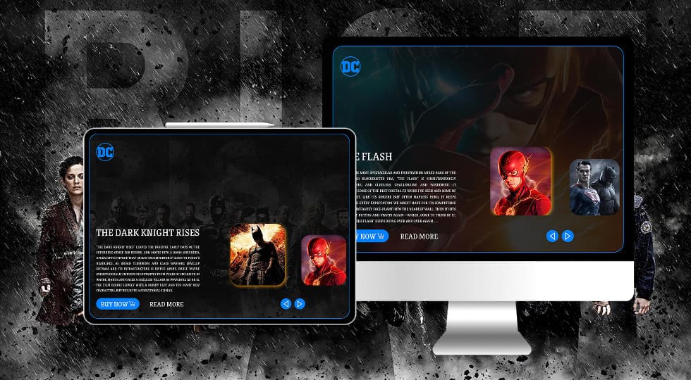 DC Universe - Interactive Movie Showcase Website - UI/UX design case study by Saurabh Pansari