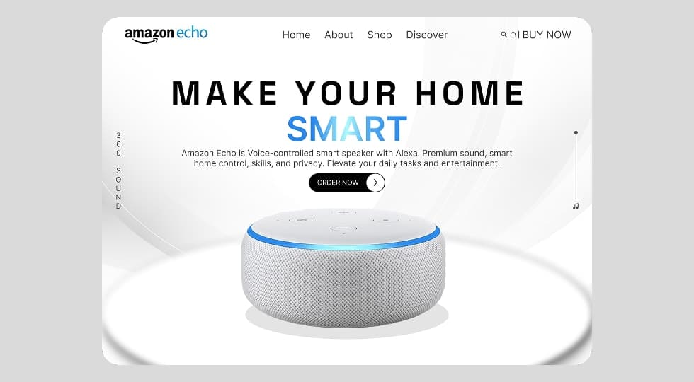 Amazon Echo - Smart Home Product Landing Page - UX design case study