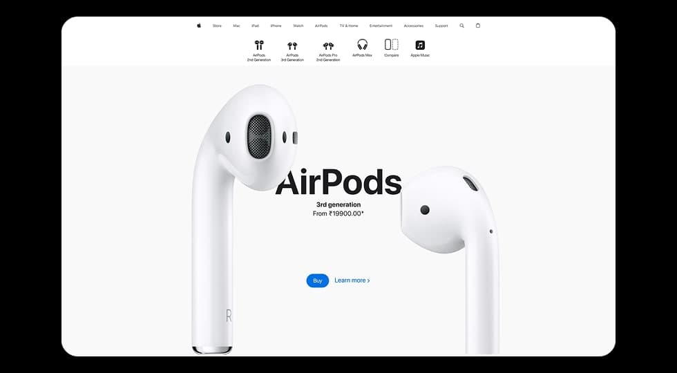 Apple Product Showcase Website - UX design case study