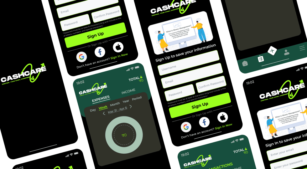 CashCare - Personal Finance Management App - UX design case study