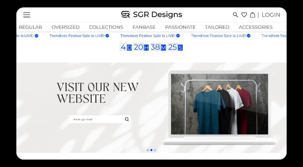 SGR Designs - Fashion E-commerce Website Experience - UI/UX design case study by Saurabh Pansari
