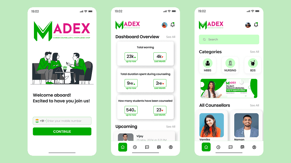 Madex - Student Counselling & Knowledge Platform - UX design case study