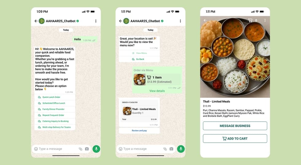 AAHAAR25 WhatsApp Chatbot - UI/UX design case study by Saurabh Pansari